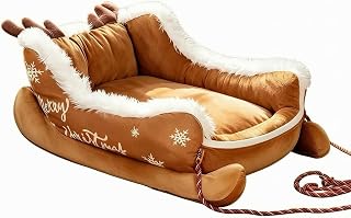 Cat Bed with Raised Sides and Snowflake Pattern, Holiday Nest, Size L