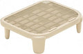 Lightweight Slatted Grid Litter Tray Mat with Rounded Corner Frame, Beige