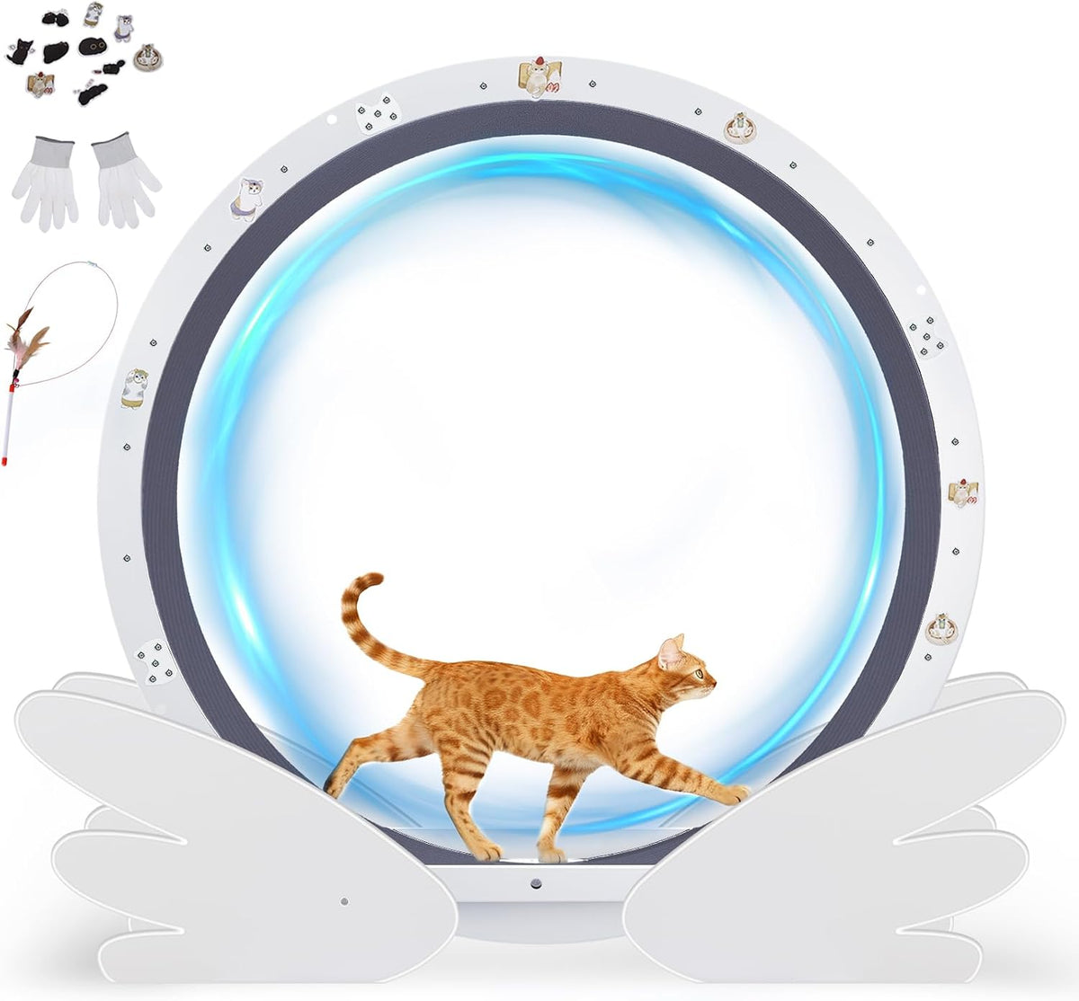 40 inch metal cat exercise wheel with carpet track and ear-shaped top – view 10