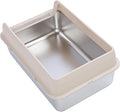 Stainless Steel Cat Litter Box with High Sides, Large