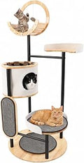 66-Inch Heavy-Duty Corner Cat Tree Tower, Multi-Level Condo for Large Cats