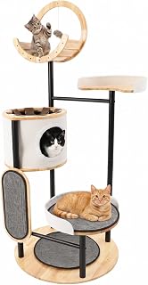 66-Inch Heavy-Duty Corner Cat Tree Tower, Multi-Level Condo for Large Cats