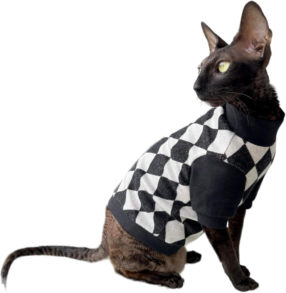 Mocha mosse cashmere turtleneck sweater for a Sphynx cat – view 7