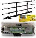 Powder-coated steel adjustable car barrier mounted on headrest poles