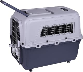 Large Dog Crate Pet Carrier with Trolley Style Design