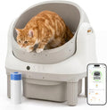 Matte gray open-top self-cleaning litter box – view 3