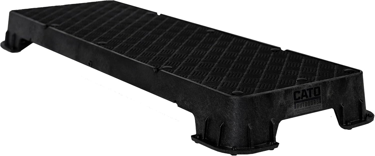 Teal XL dog training platform board resting on a tilt stand – view 5