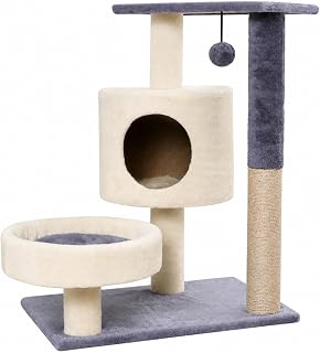 Freestanding Cat Activity Center with Sisal Posts, Beige