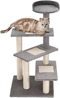 40-Inch 5-Level Revolving Stair Cat Tree with Play Center and Resting Perch