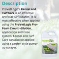 One-gallon jug of turf and kennel cleaner with hose-attached foam gun applicator