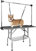 36 inch dog grooming table with adjustable arm, noose and mesh tray