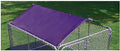 Vinyl shade roof kit mounted on a 10 by 10 foot dog kennel