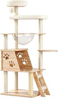 53.5-Inch Cat Tree Tower with Clear Capsule Perch and Sisal Posts