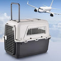 Large Dog Crate Pet Carrier, 33 in, with Metal Door and 4-Side Ventilation