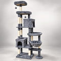 83-Inch Multi-Level Large Cat Tree Tower for Multiple Cats, with Caves, Plush Hammock, 5 Sisal Posts and 2 Perches