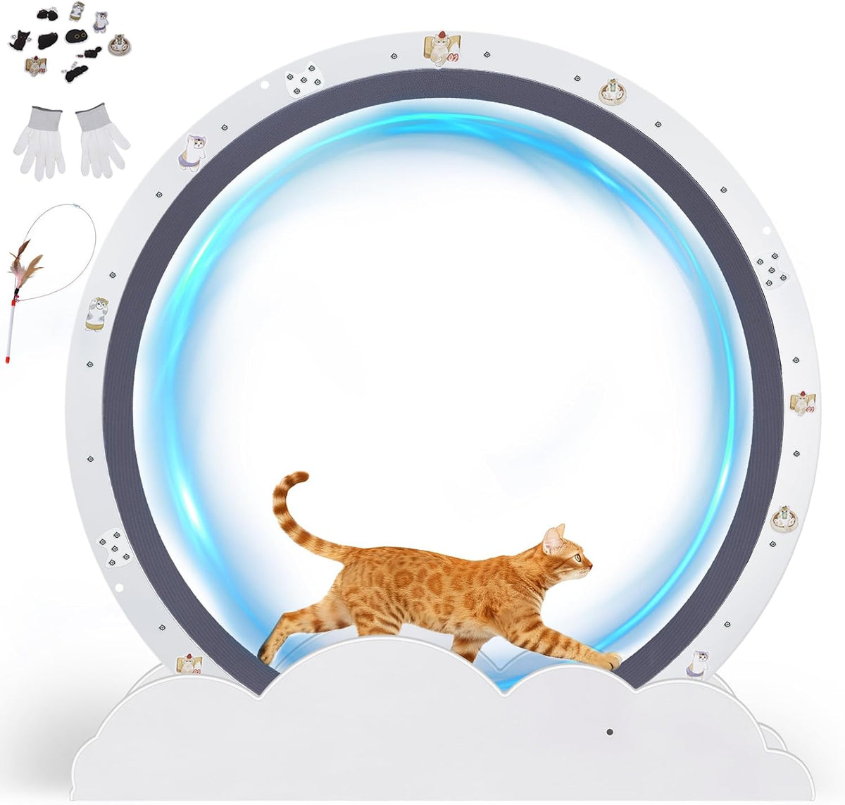 40 inch metal cat exercise wheel with carpet track and ear-shaped top – view 12