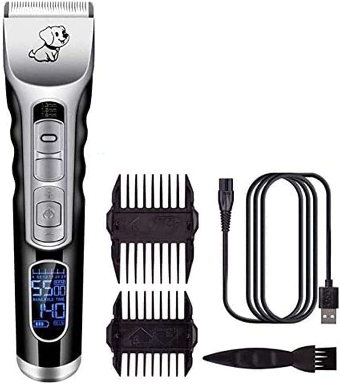 Cordless pet grooming clippers with titanium ceramic blade