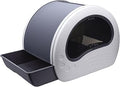 Enclosed Cat Litter Box with Transparent Window and Dual Entry