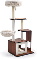53 inch eco-wood cat tree with paper-rope scratching post