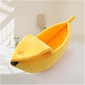Banana-Shaped Cat Bed House, Warm Kennel Cushion Mat for Cats, Kittens and Puppies