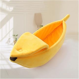 Banana-Shaped Cat Bed House, Warm Kennel Cushion Mat for Cats, Kittens and Puppies