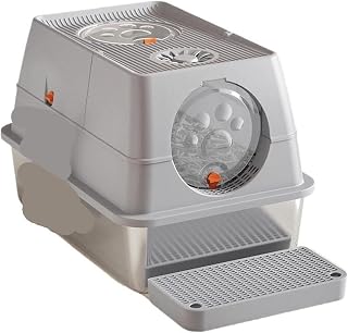 Fully Enclosed Stainless Steel Cat Litter Box