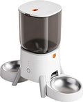Double Bowl Automatic Cat Feeder, 5L WiFi Smart Pet Feeder with Dual Power