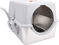 Stainless Steel Enclosed Cat Litter Box, 34 x 44 x 30cm