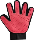 Pet Hair Remover Gloves, Cat Grooming Deshedding Brush, Bath and Massage, Pink, 3 Pairs