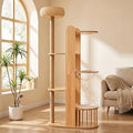 Multi-Level Wood Cat Tree Tower, 70.8 Inches, with Sisal Post, Capsule, Woven Top Bed and Fenced House, W3101P553723