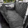 Tan waterproof split rear seat hammock cover for dogs in a car back seat – view 5