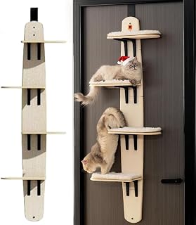 Over-the-Door Hanging Cat Shelf and Climber Tower, Multi-Level, No Floor Space Needed