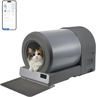 Stainless Steel Self-Cleaning Cat Litter Box with App Control, Safety Sensors, Odor Control and Low-Entry Design, Large