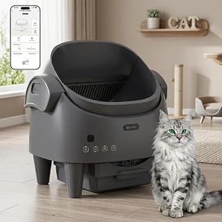 Automatic Self-Cleaning Cat Litter Box, Multi-Cat, App-Controlled