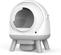 White automatic self-cleaning cat litter box, used condition with cosmetic flaws