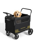Heavy duty all-terrain pet stroller with ramp for a large dog