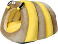 Enclosed Cat Bed Cave Nest with Soft Plush Cushion, 60x50x35cm