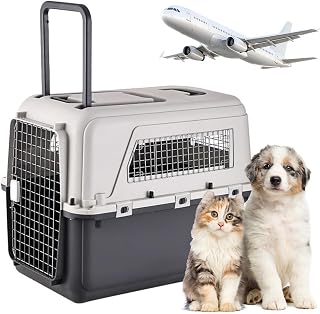 Large Dog Crate Pet Carrier with Storage Compartment and Handle
