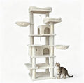 68-Inch Multi-Level Cat Tree with Hammock and Cat Cave, Beige