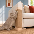 Modern Wooden Cat Scratching Post with Sisal Rope, Light Wood Color