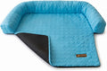 Two light blue ice silk cooling sofa dog beds, size XL