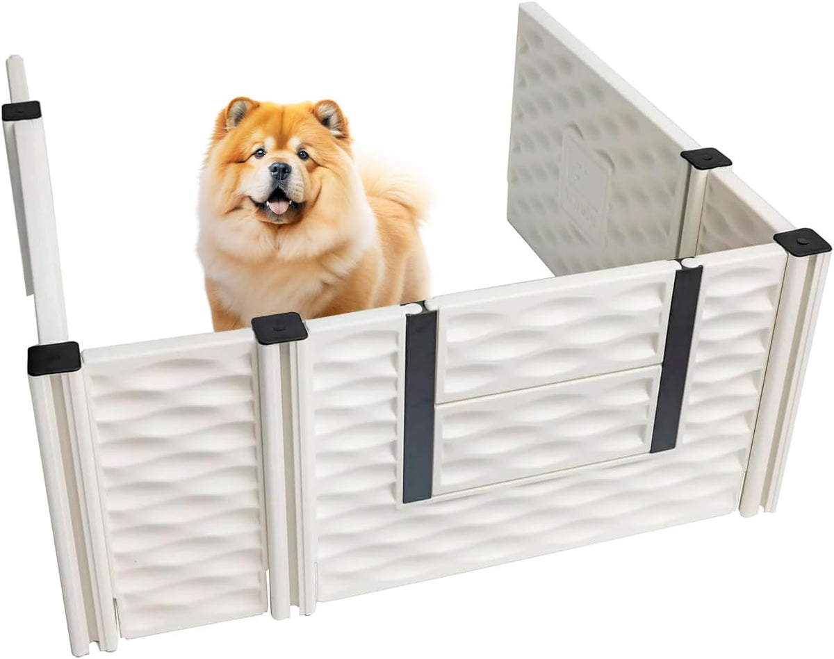White 38 by 38 inch three-wall whelping box extension panels