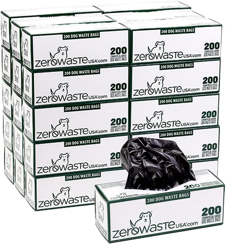 Rolls of black dog waste station refill bags