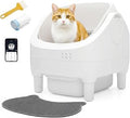 Open-Top Automatic Self-Cleaning Cat Litter Box with Gravity Sensor, Health Tracking and Waste Management for Multi-Cat Homes