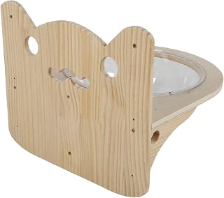Wall-Mounted Wooden Cat Shelf Bed with Clear Capsule