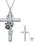 Cross Urn Necklace for Ashes, 925 Sterling Silver Cremation Jewelry with Funnel Filler Kit