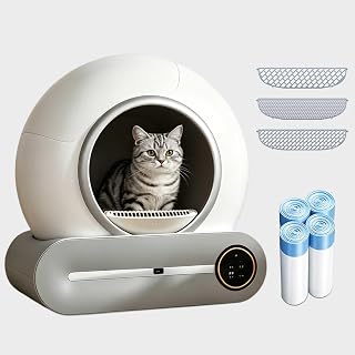 Self-Cleaning Automatic Cat Litter Box, 65L + 9L, Infrared Safety Sensors and App Control