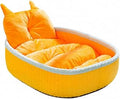 Flannel Enclosed Nest-Style Pet Bed with Quilted Backrest and Elevated Walls for Kittens, Size XL