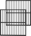 Black six-panel round-tube metal dog playpen with door indoors – view 11