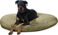 Sage green round nesting pillow dog bed with raised edge and ripstop cover